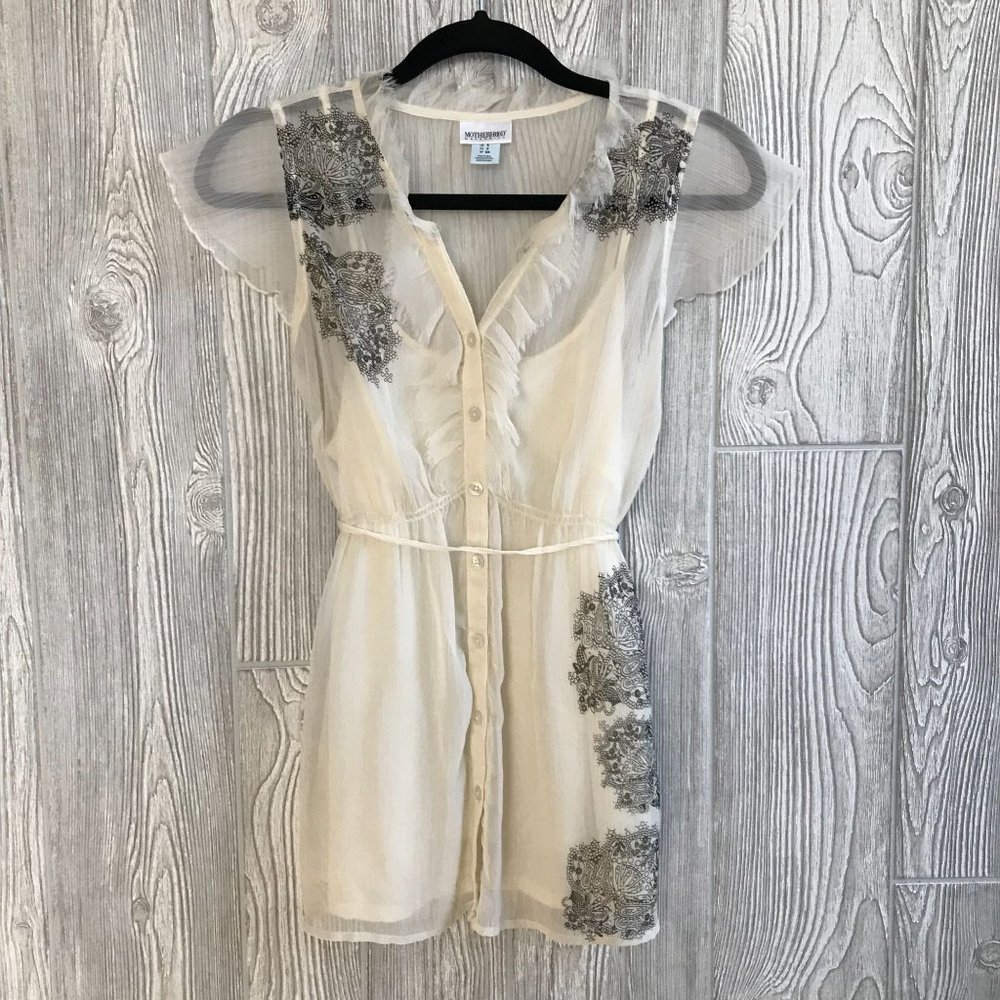 🤰🏻 Size Small Motherhood Maternity Top Ivory Sheer Top with Cami Set